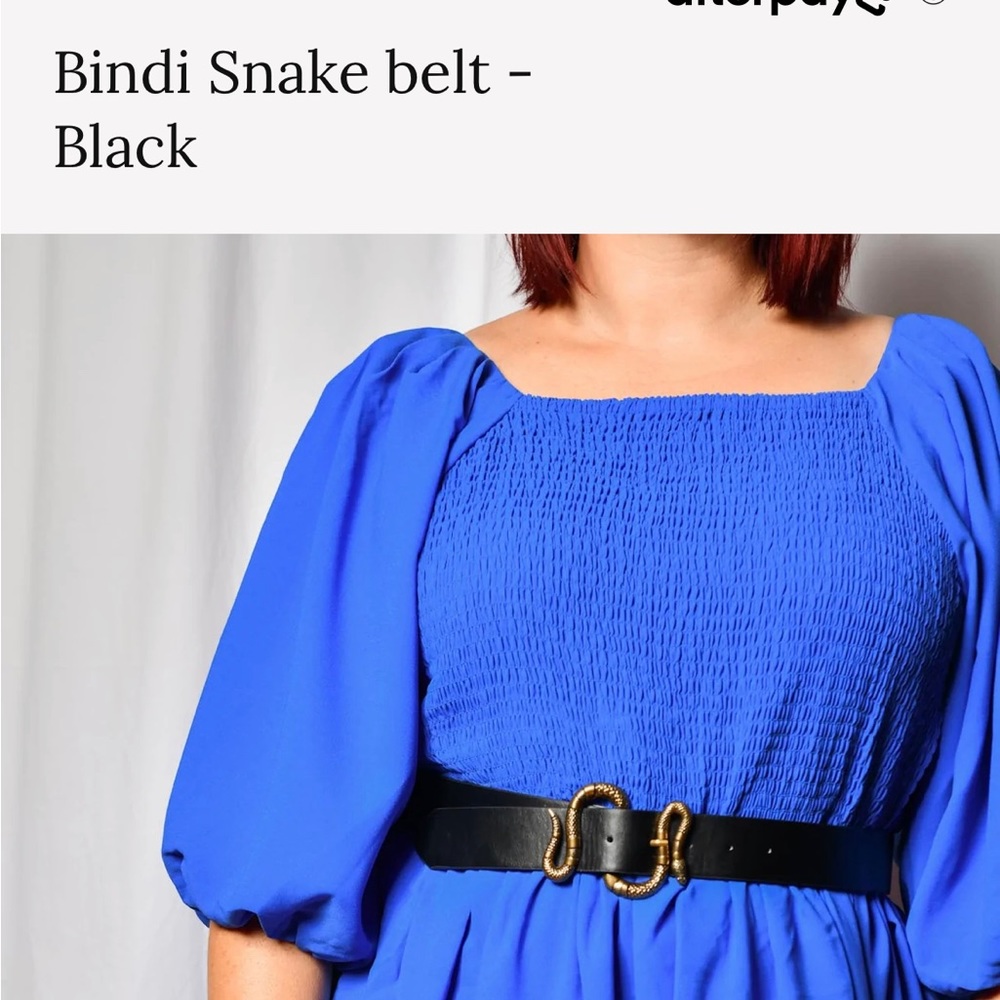 Black faux leather snake belt